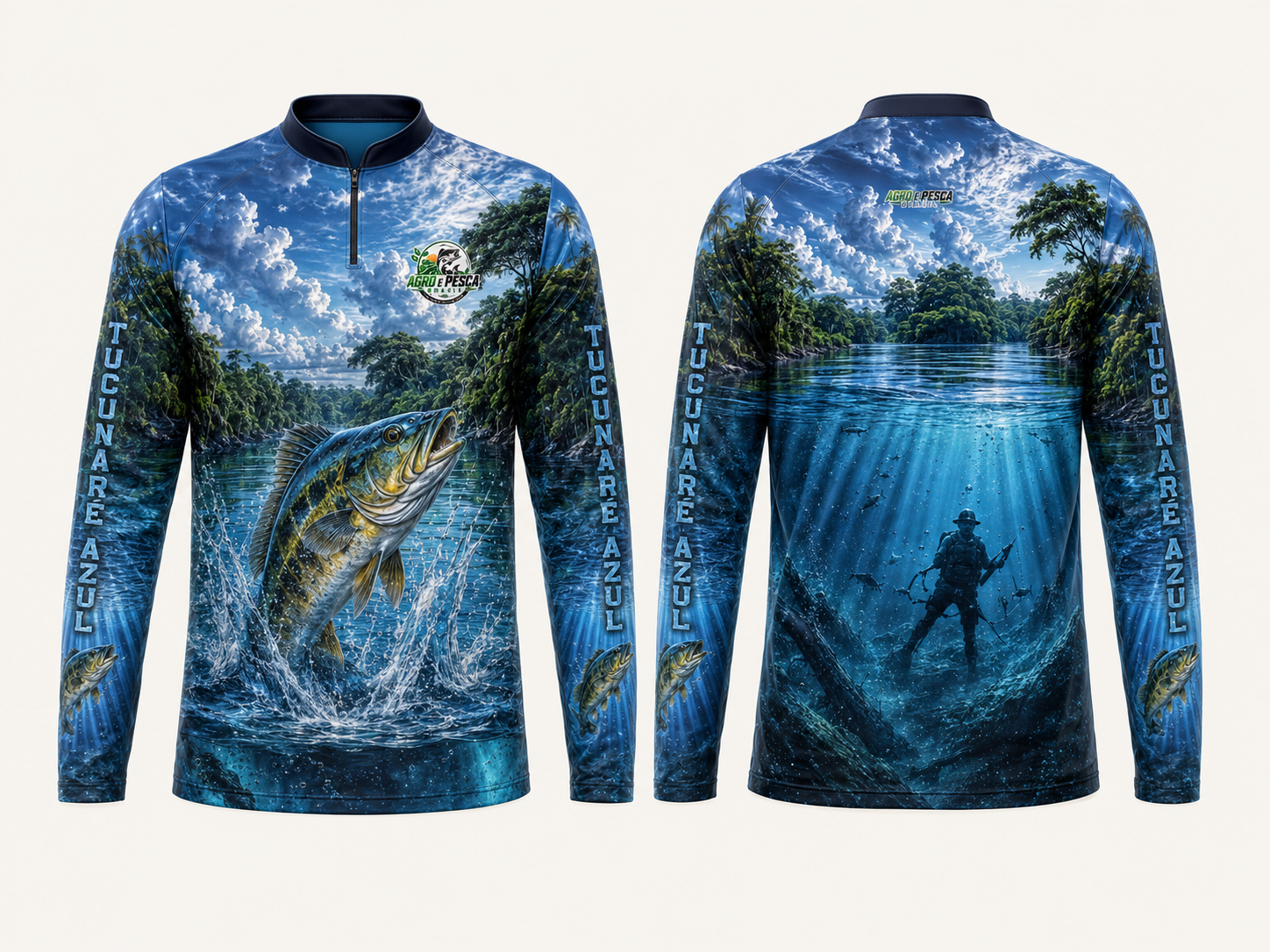 Camiseta completa modelo Tucunaré Azul